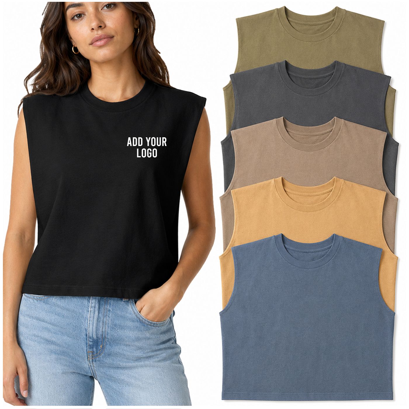 Sleeveless Muscle Tee (307GD) — blank, ready for custom branding by Promaroo