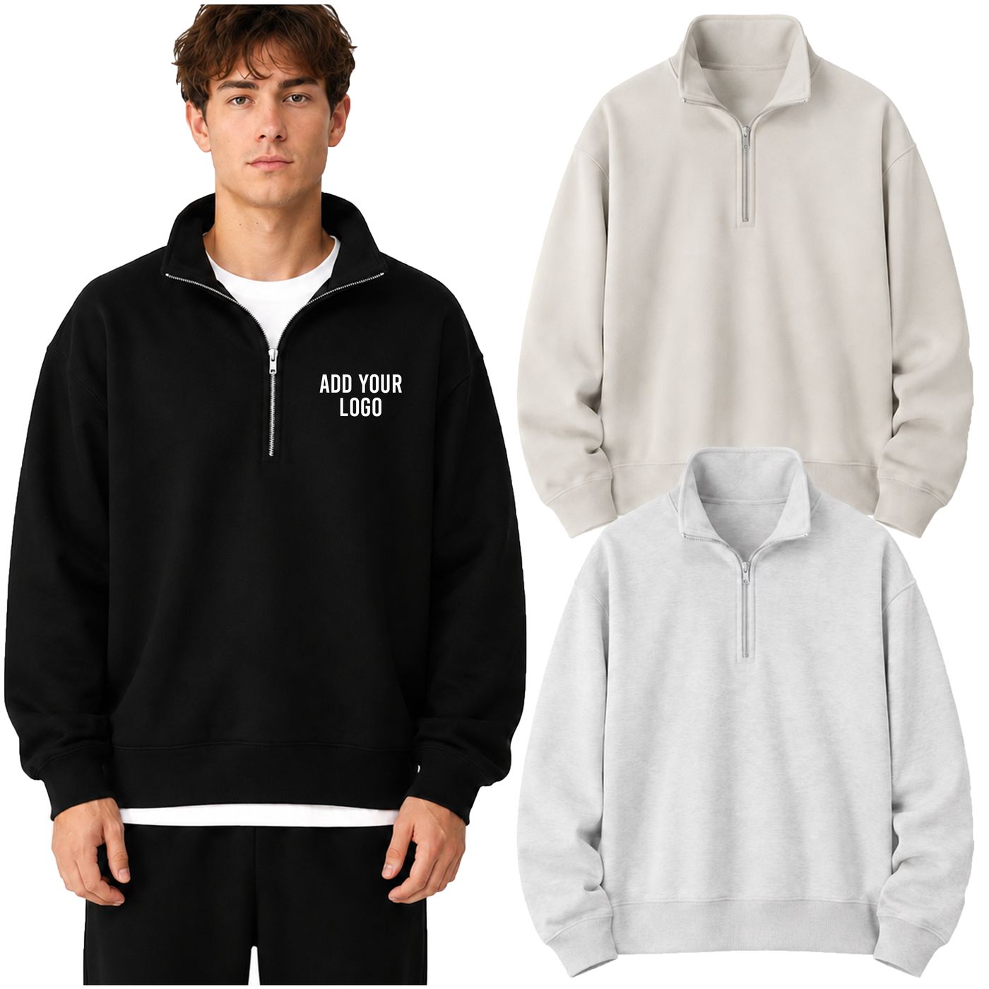 Quarter-Zip Sweatshirt (4740) — blank, ready for custom branding by Promaroo