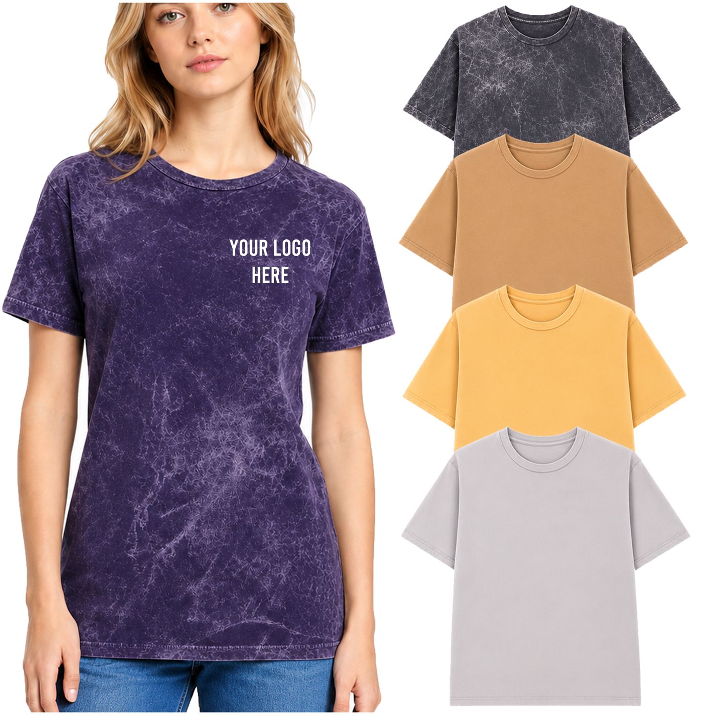Mineral Wash T-Shirt (LST002) — blank, ready for custom branding by Promaroo
