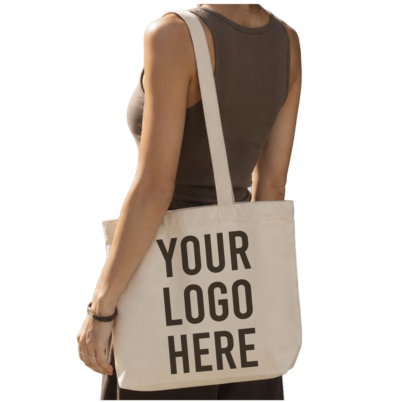 Large Cotton Canvas Shoulder Tote (MB220) — blank, ready for custom branding by Promaroo