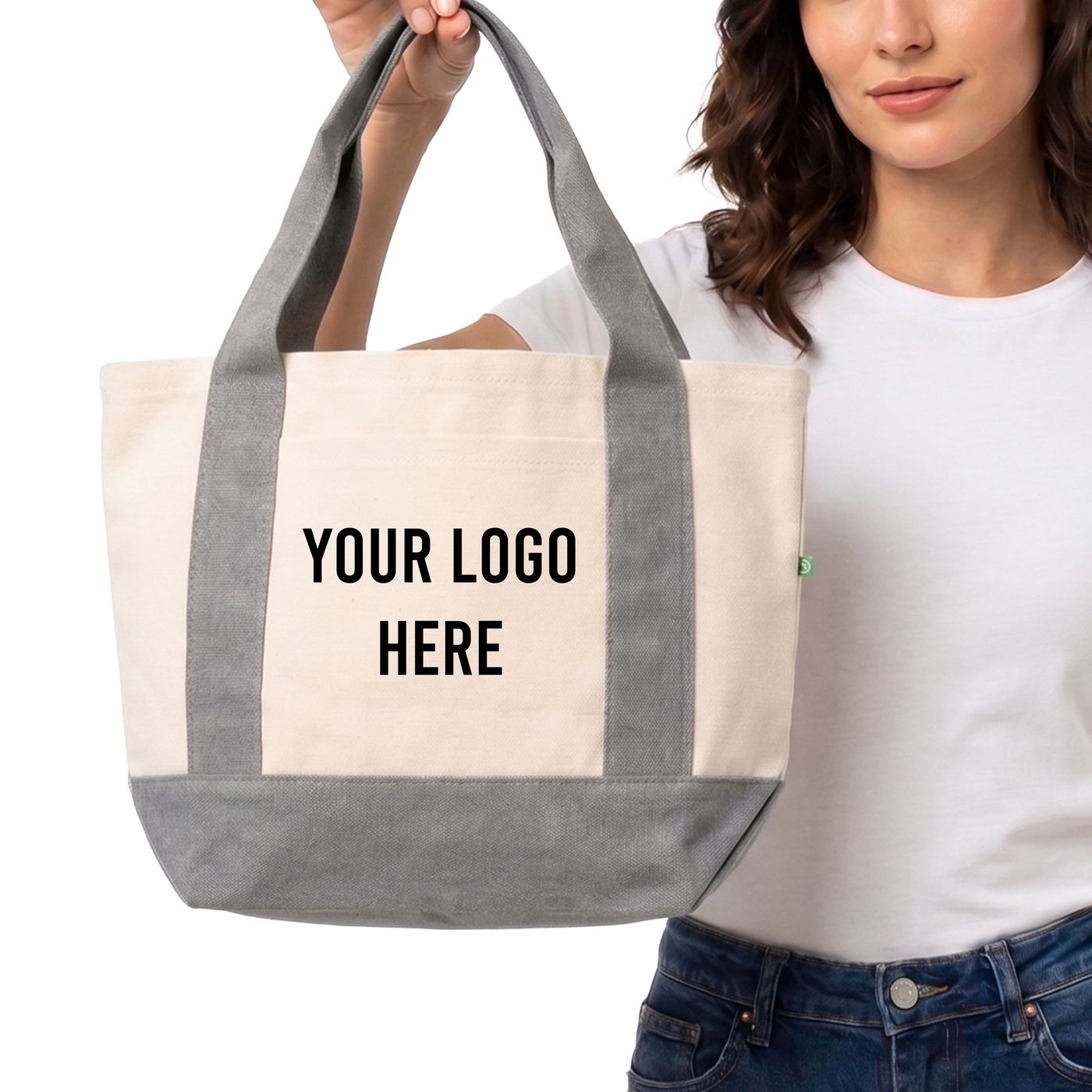 Canvas Boat Tote with Contrast Panel (RC237) — blank, ready for custom branding by Promaroo