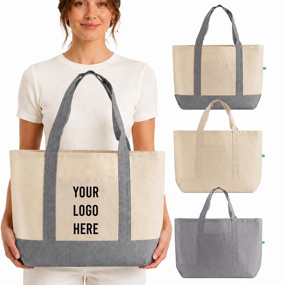 Canvas Boat Tote with Contrast Trim (RC238) — blank, ready for custom branding by Promaroo