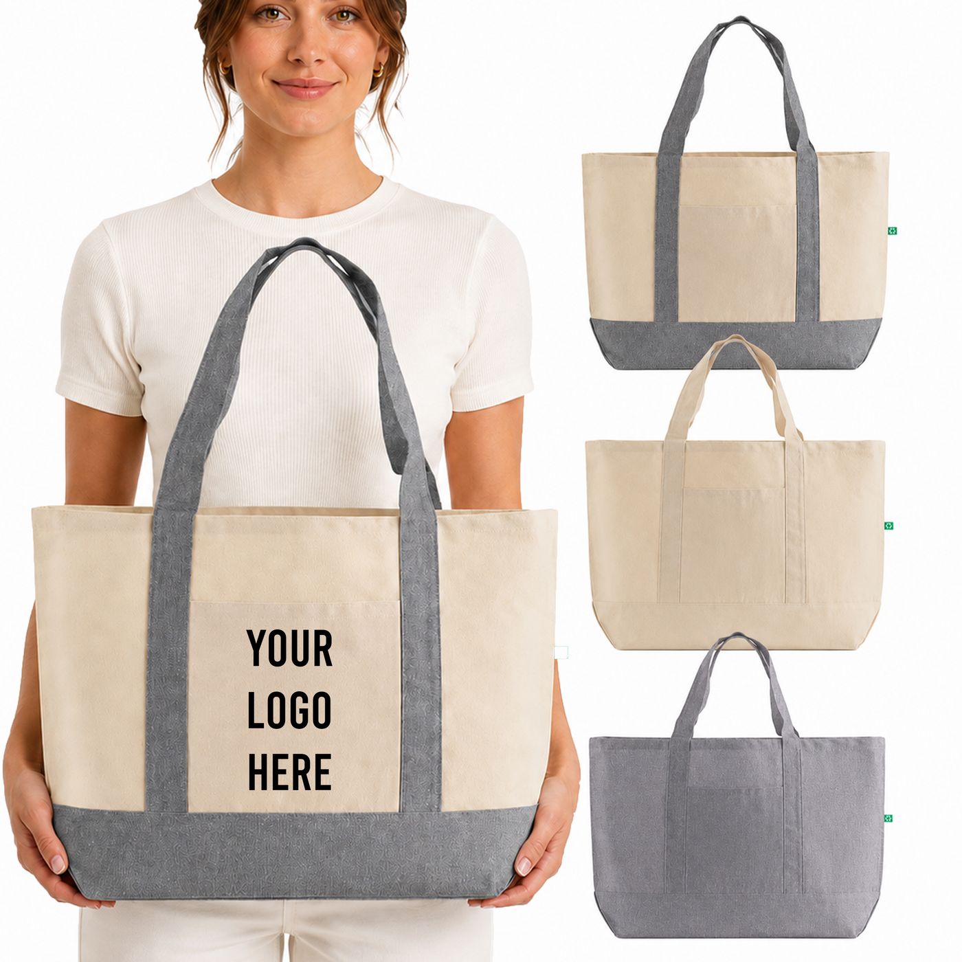 Canvas Boat Tote with Contrast Trim (RC238) — blank, ready for custom branding by Promaroo