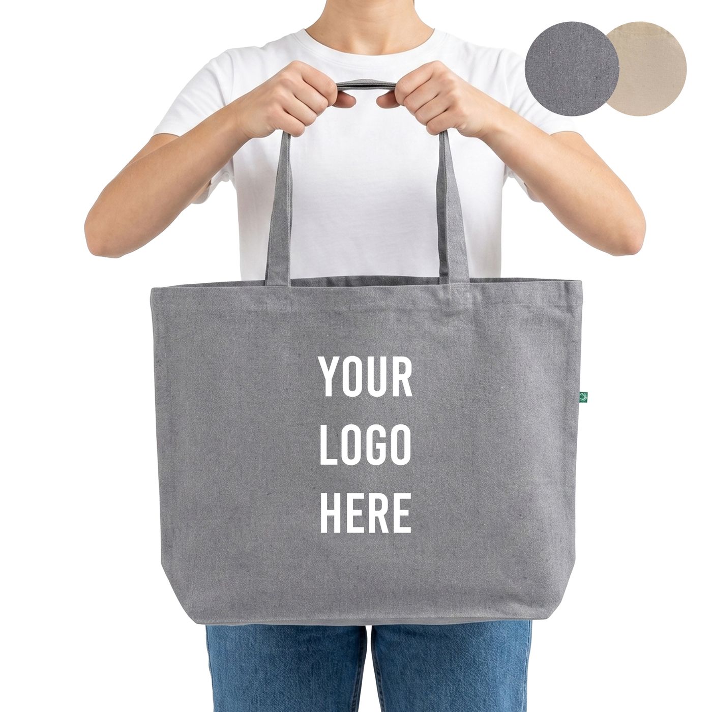 Large Canvas Shopper (RC260) — blank, ready for custom branding by Promaroo