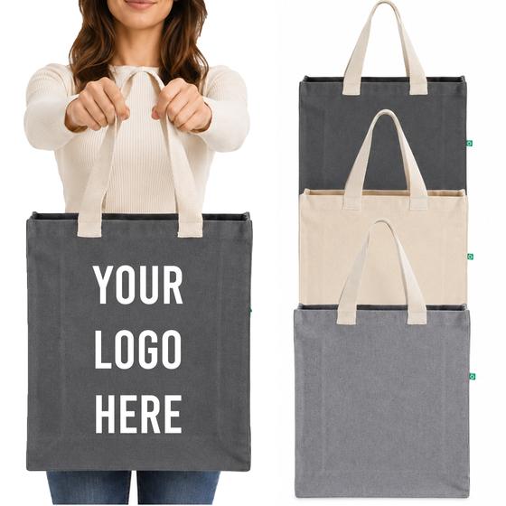 Canvas Tote with Contrast Body (RC830) — blank, ready for custom branding by Promaroo