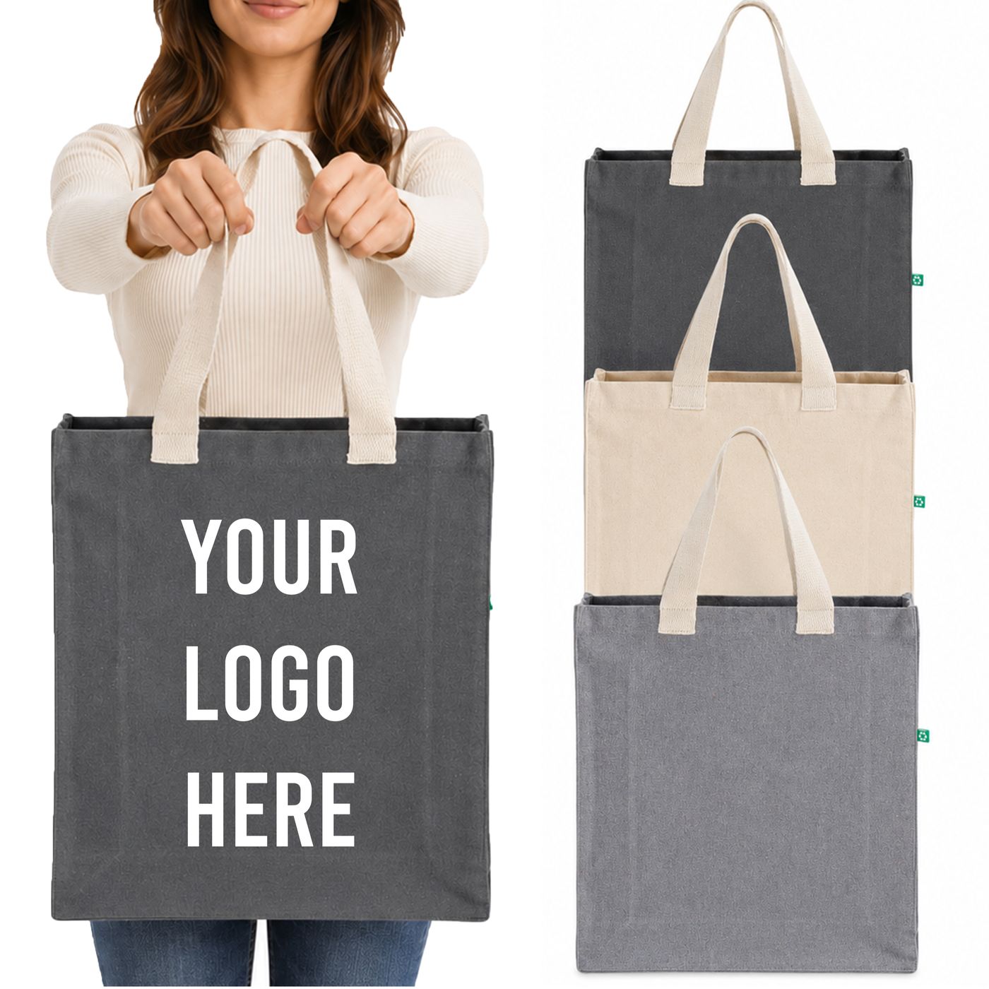 Canvas Tote with Contrast Body (RC830) — blank, ready for custom branding by Promaroo