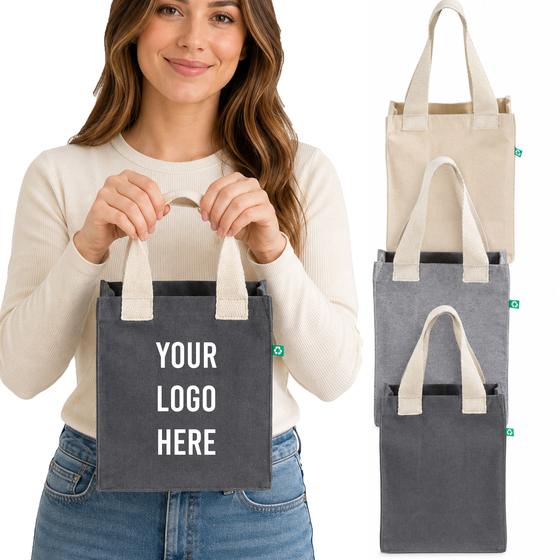 Small Canvas Tote with Contrast Panel (RC864) — blank, ready for custom branding by Promaroo