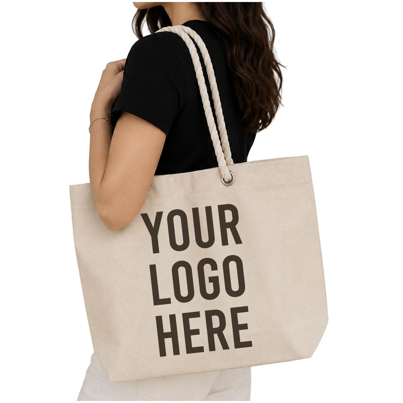 Canvas Tote with Long Handles (RP200) — blank, ready for custom branding by Promaroo