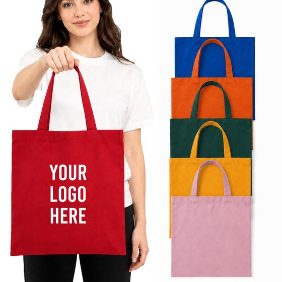 Canvas Tote with Colour Handles (TB100) — blank, ready for custom branding by Promaroo