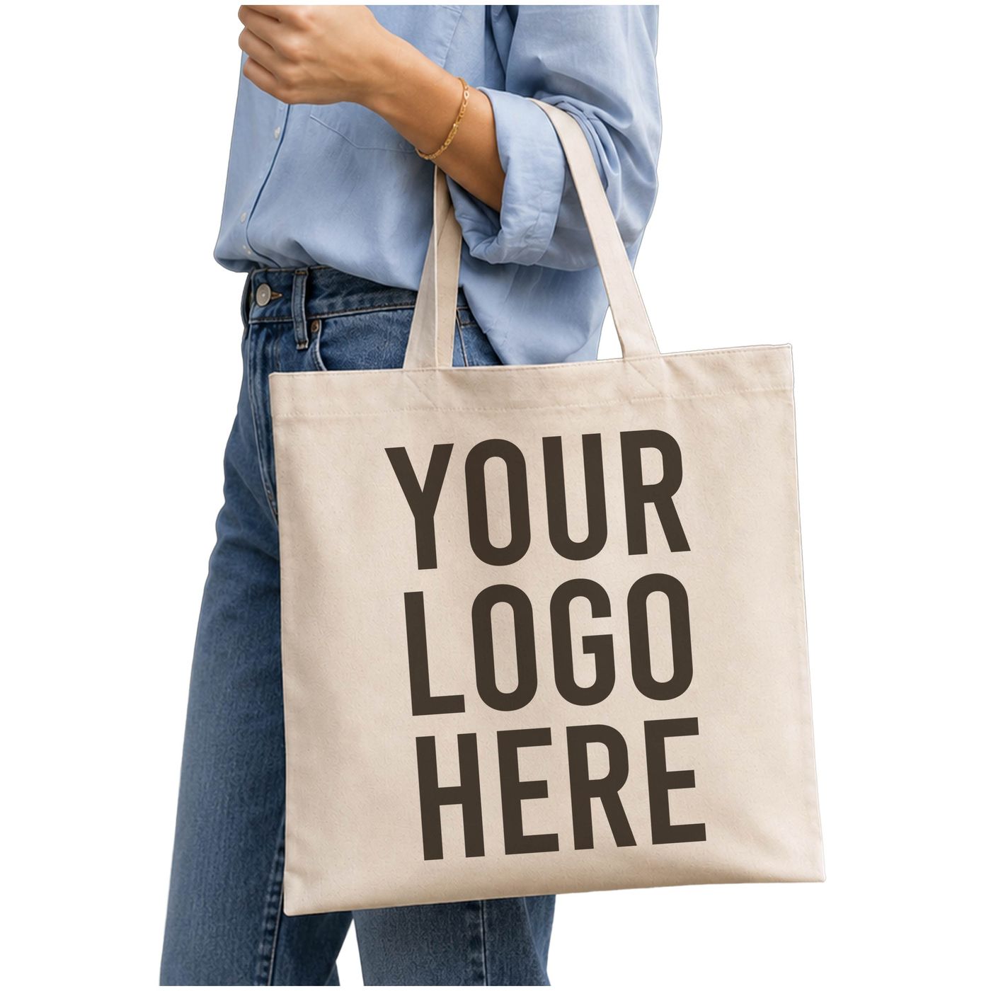 Large Canvas Shoulder Tote (TB200) — blank, ready for custom branding by Promaroo