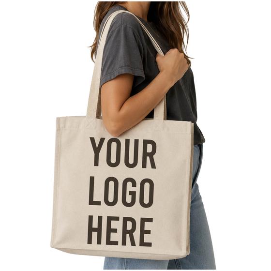 Canvas Shoulder Tote with Gusset (TF227) — blank, ready for custom branding by Promaroo
