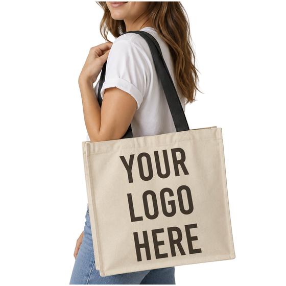 Canvas Tote with Contrast Handles (TF255) — blank, ready for custom branding by Promaroo