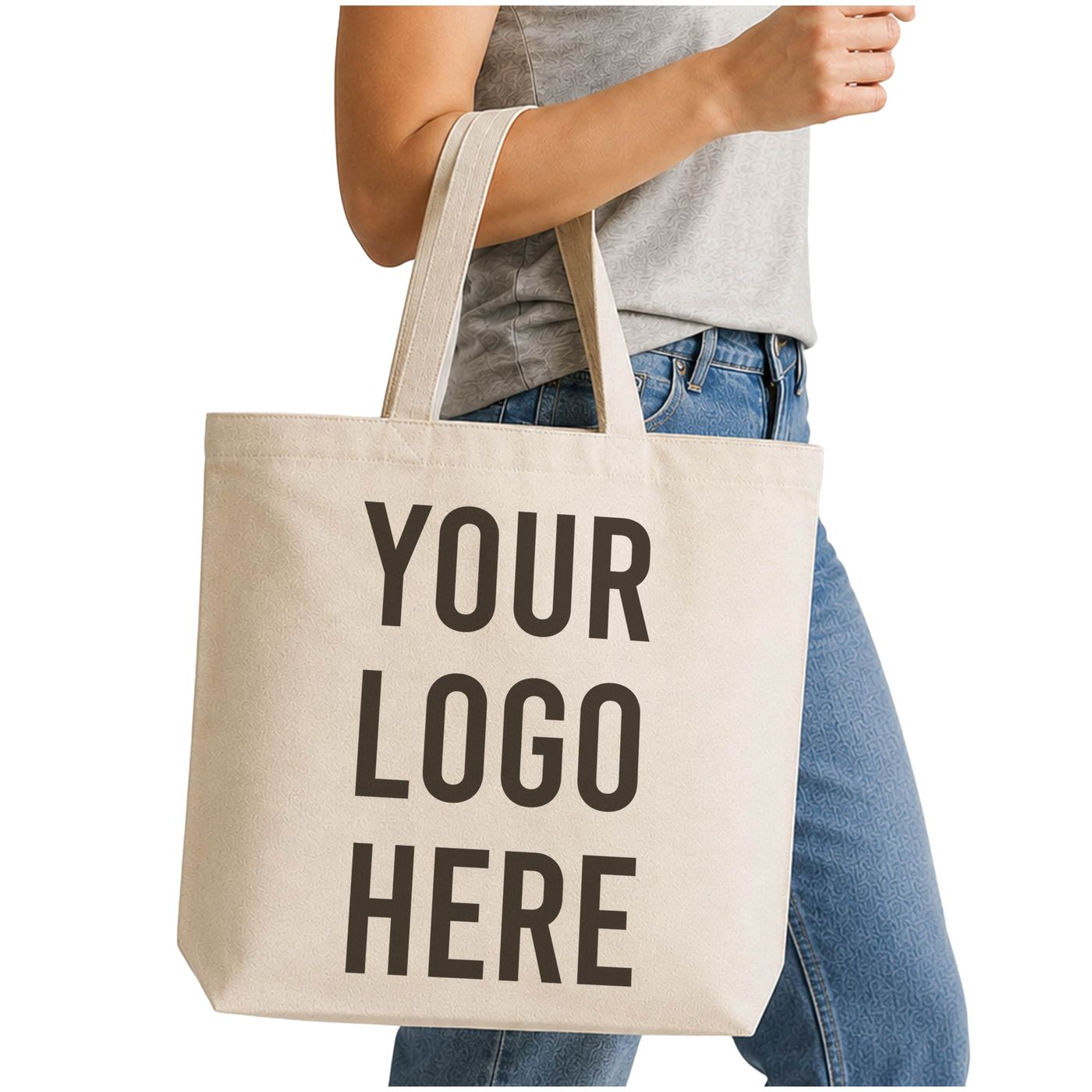 Wide Canvas Shoulder Tote (TF270) — blank, ready for custom branding by Promaroo