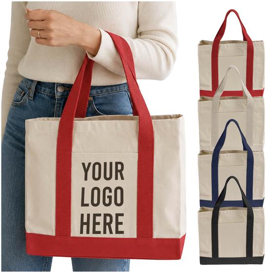 Canvas Boat Tote with Contrast Trim (TF285) — blank, ready for custom branding by Promaroo