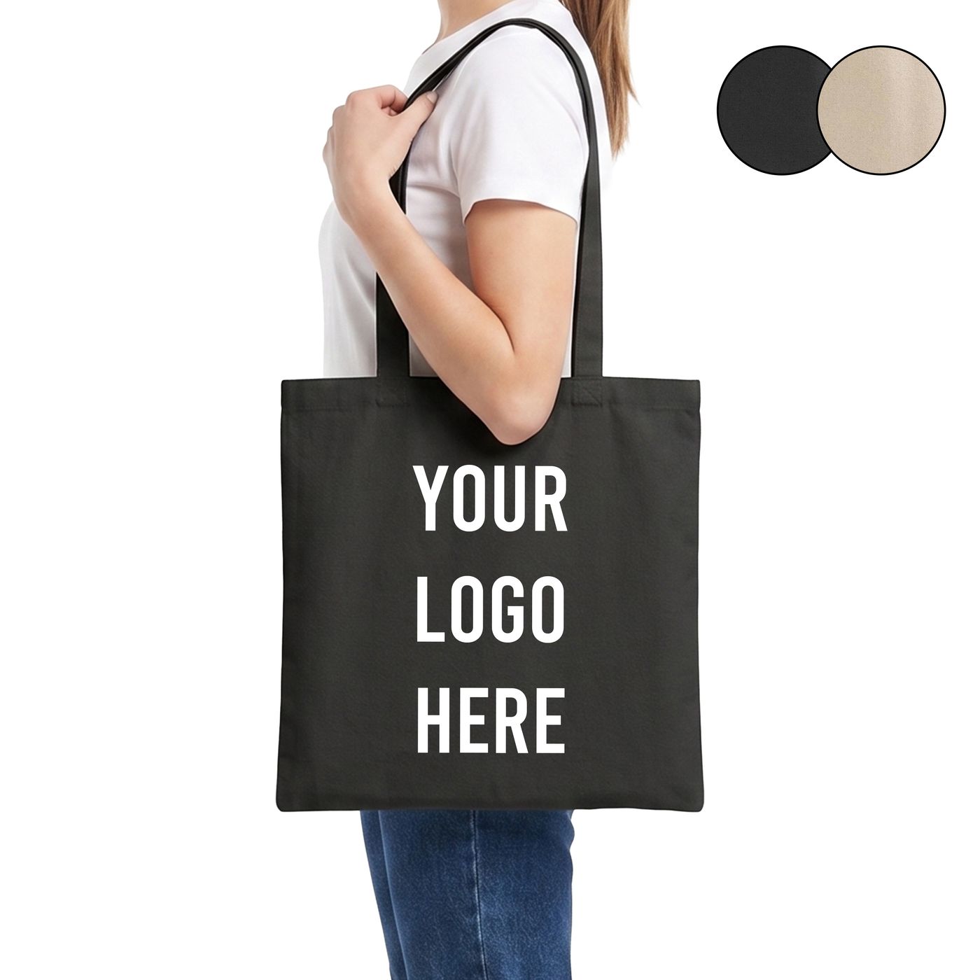 Canvas Tote with Long Handles (TG217) — blank, ready for custom branding by Promaroo