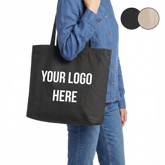Wide Canvas Tote with Long Handles (TG219) — blank, ready for custom branding by Promaroo