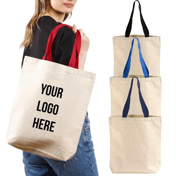 Canvas Tote with Contrast Handles (TG244) — blank, ready for custom branding by Promaroo