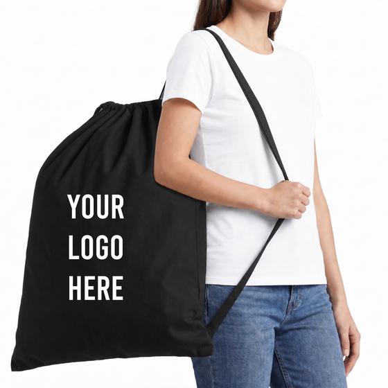 Cotton Drawstring Bag — Large (LBL) — blank, ready for custom branding by Promaroo