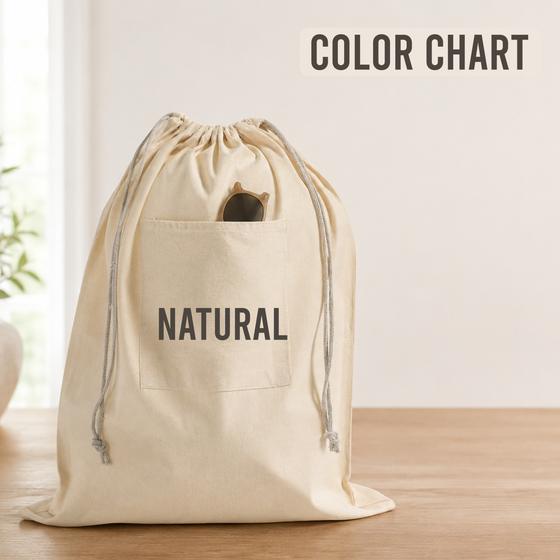 Cotton Drawstring Bag with Pocket (LBP) — blank, ready for custom branding by Promaroo
