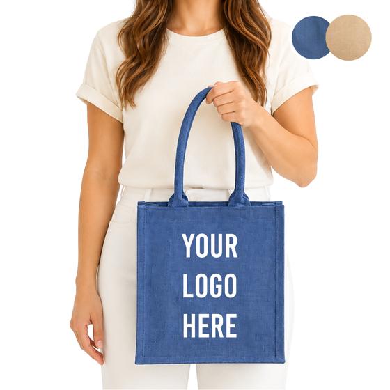 Jute Tote with Cotton Handles (TG887) — blank, ready for custom branding by Promaroo