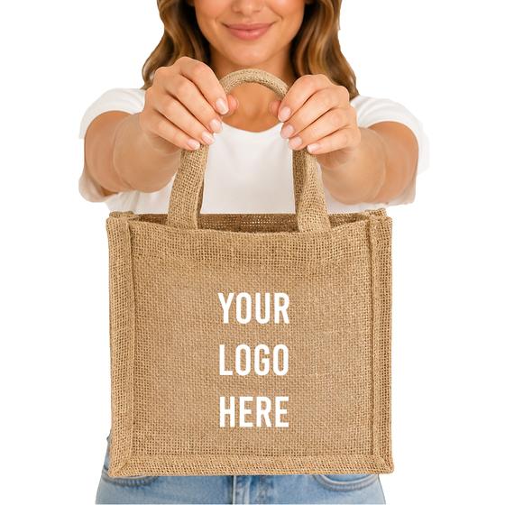 Small Jute Tote with Rope Handles (TJ767) — blank, ready for custom branding by Promaroo