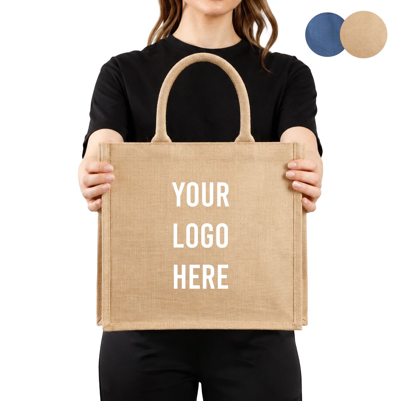 Large Jute Tote (TJ888) — blank, ready for custom branding by Promaroo