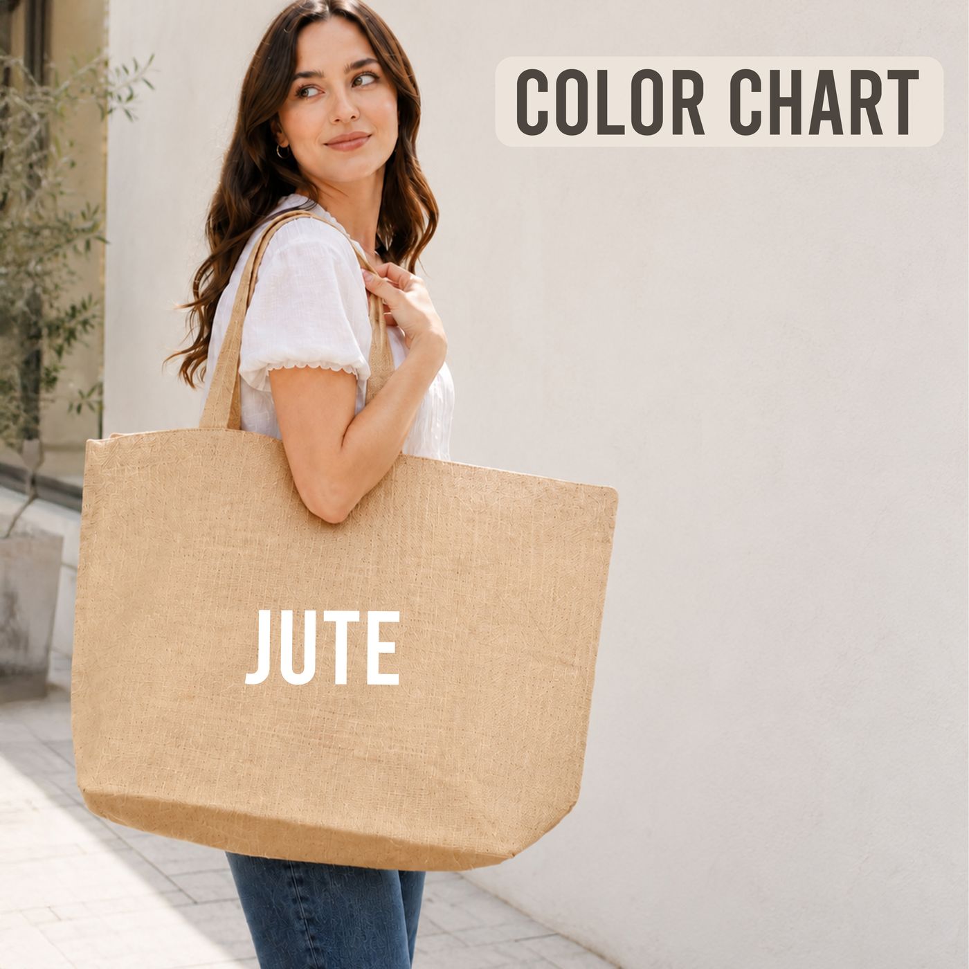 Large Jute Shopper (TJ896) — blank, ready for custom branding by Promaroo
