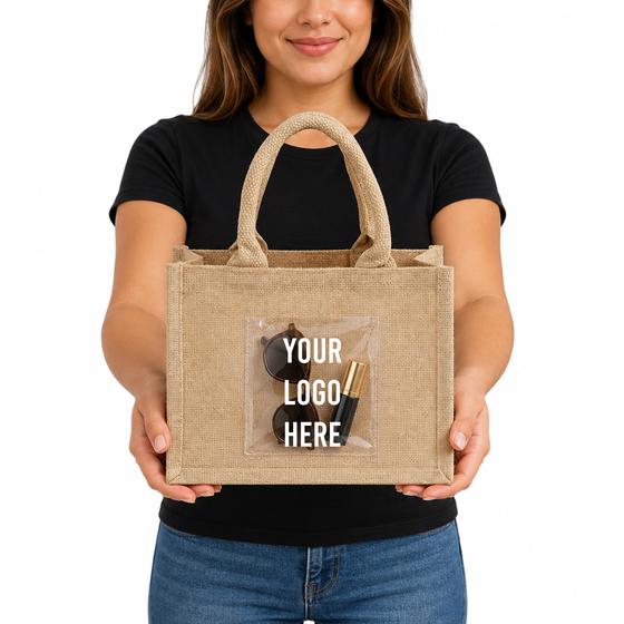 Small Jute Gift Tote (TJ907) — blank, ready for custom branding by Promaroo