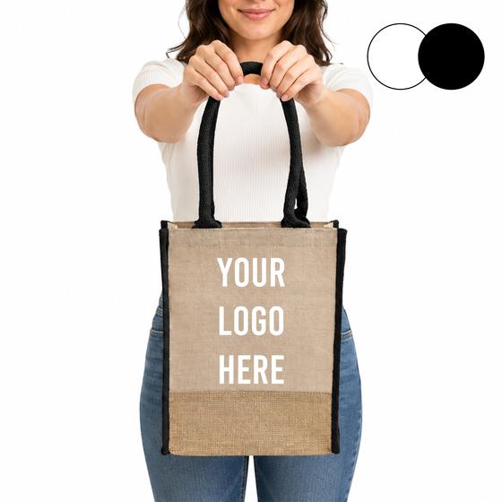 Jute Tote with Black Trim (TJ911) — blank, ready for custom branding by Promaroo