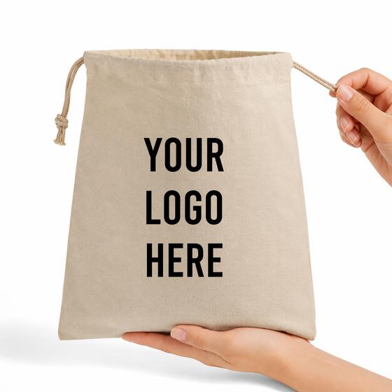 Cotton Muslin Gift Bag — Large (GB056) — blank, ready for custom branding by Promaroo