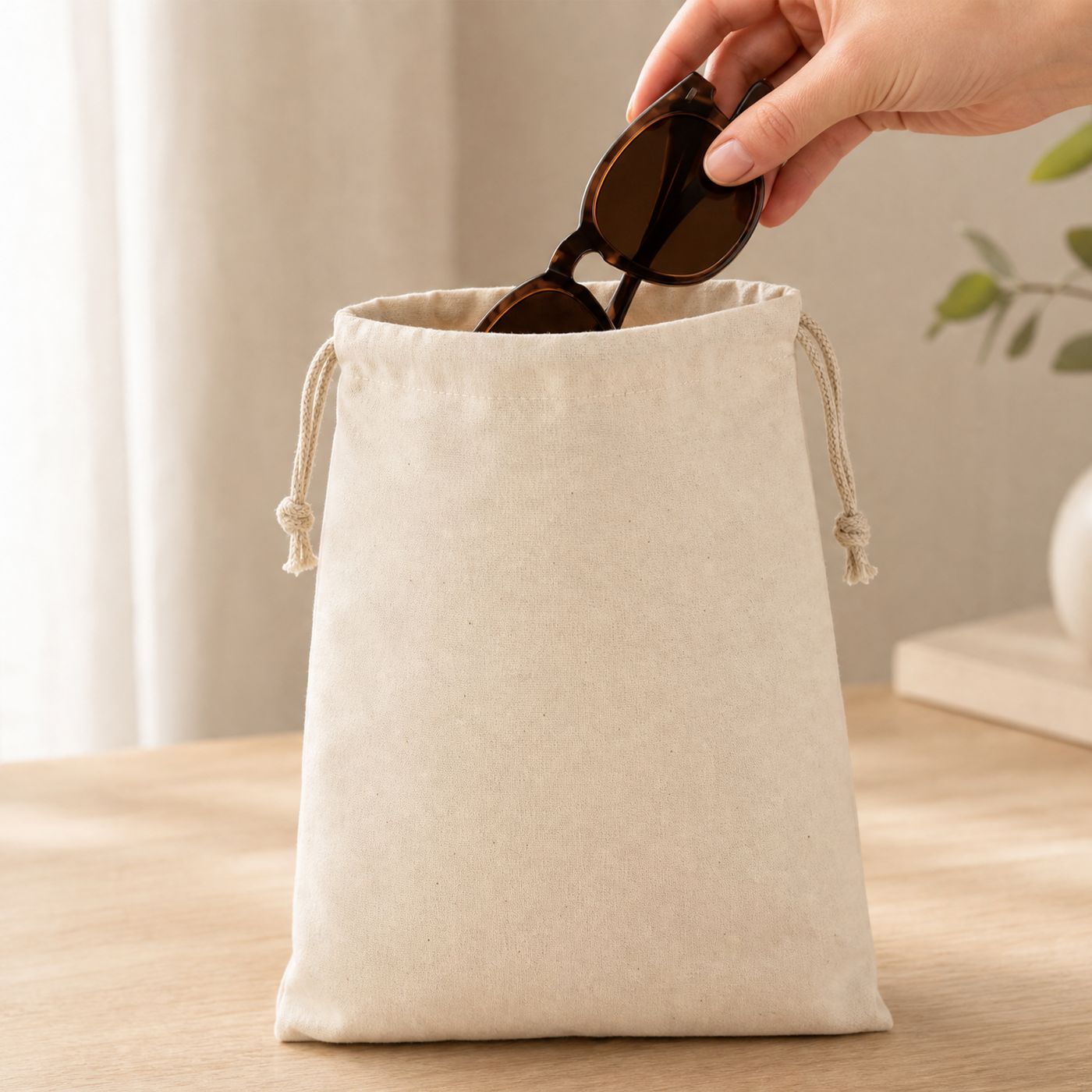 Cotton Muslin Gift Bag — Tall (GB069) — blank, ready for custom branding by Promaroo