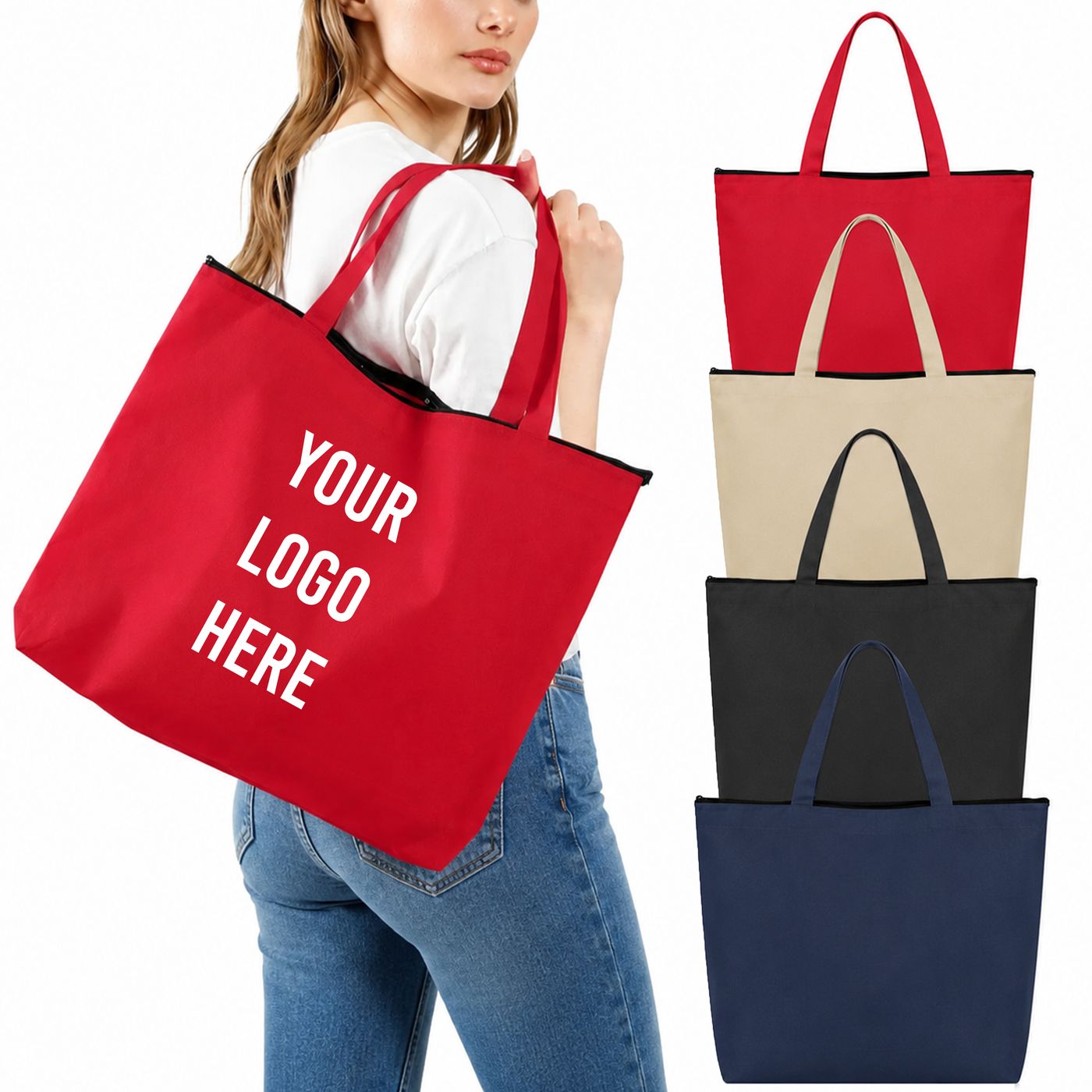Non-Woven Shoulder Tote (GN26) — blank, ready for custom branding by Promaroo