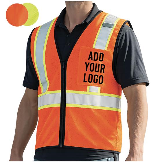 Hi-Vis Mesh Safety Vest — Economy (1527-1528) — blank, ready for custom branding by Promaroo