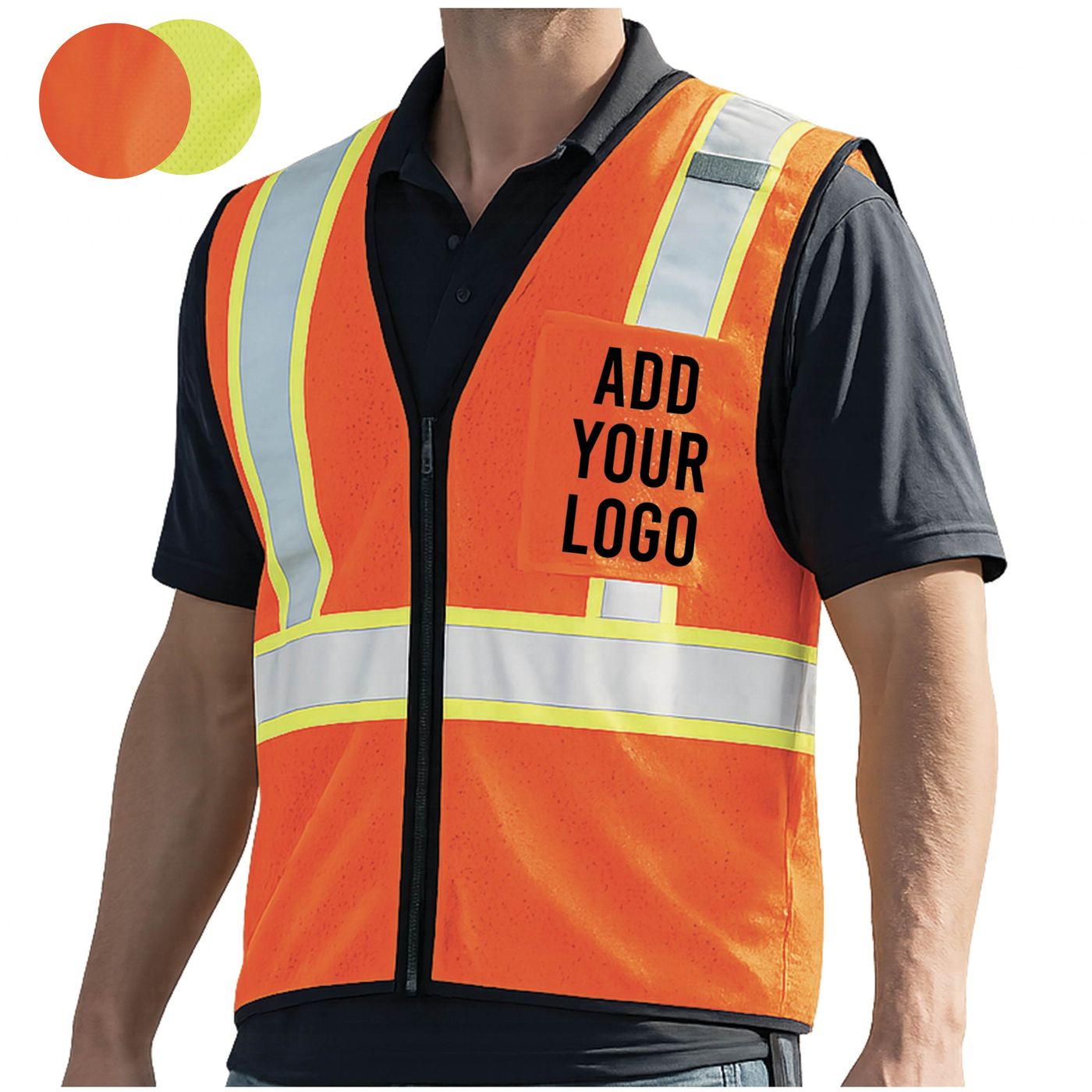 Hi-Vis Mesh Safety Vest — Economy (1527-1528) — blank, ready for custom branding by Promaroo
