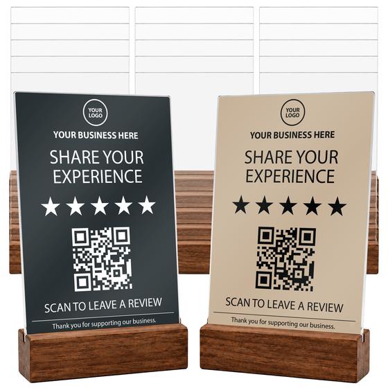 Review Table Sign (REVIEW-SIGN) — blank, ready for custom branding by Promaroo