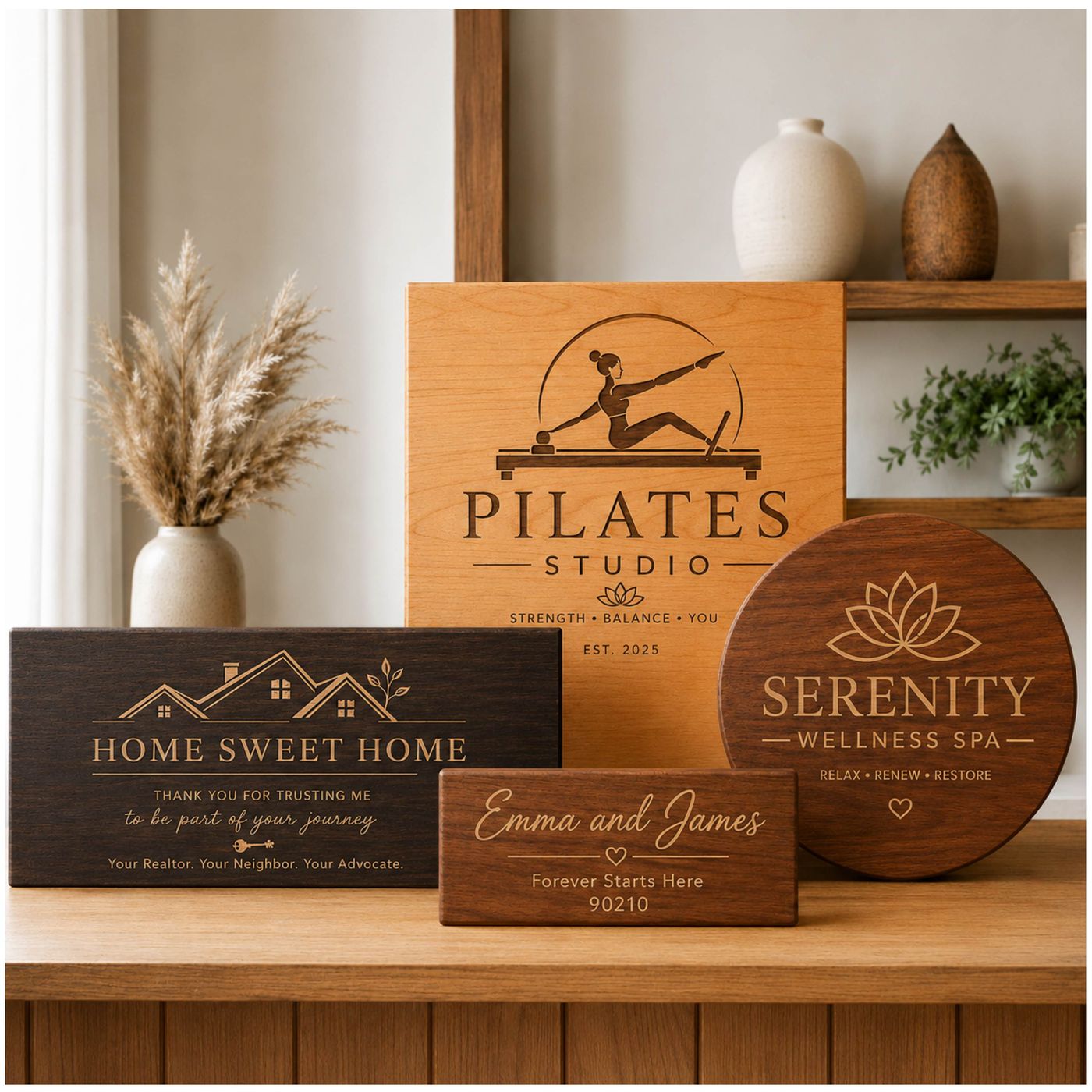 Custom Wood Sign (WOOD-SIGN) — blank, ready for custom branding by Promaroo