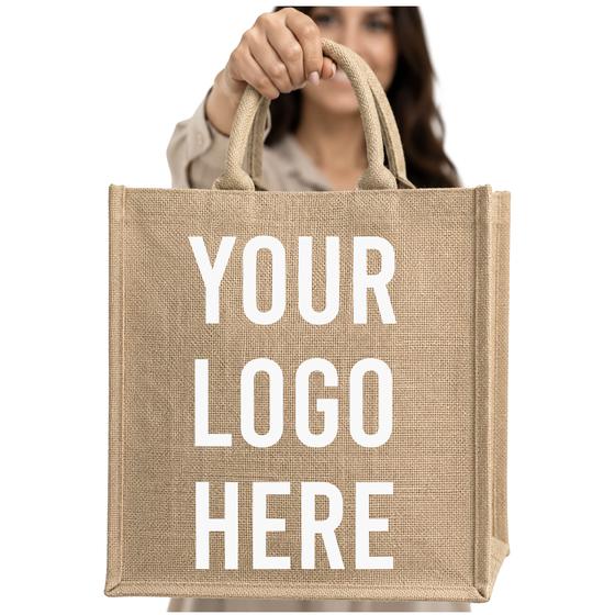 Jute Wine Tote — Six Bottle (WJ760) — blank, ready for custom branding by Promaroo